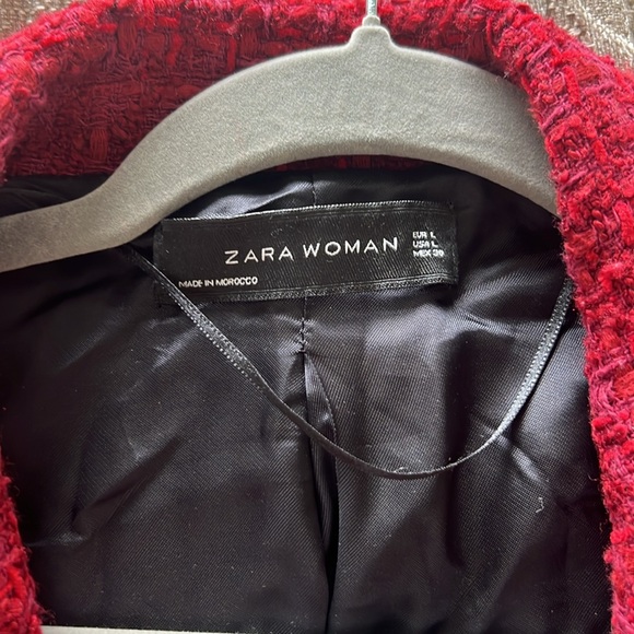 Zara Bloggers Favorite! Red Tweed Women's Jacket - Picture 4 of 9